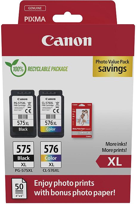Canon PG-575XL/CL-576XL / 5437C006 Bläckpatroner + Fotopapper, bild 4