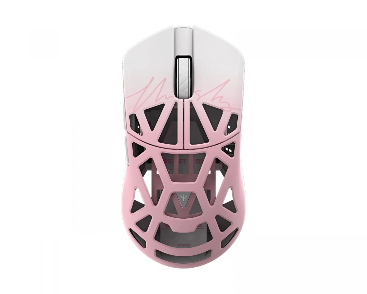 WLMouse Beast X Mini V2 Trådlös Gamingmus - Rosa/Vit