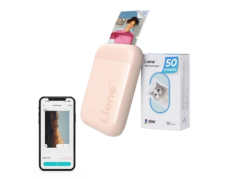 Liene bärbar fotoprinter för bilder Pearl 2x3 (rosa)