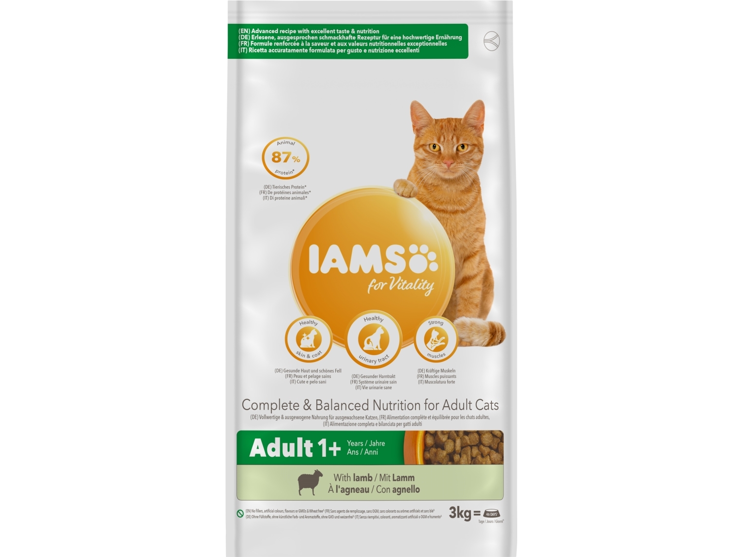 Iams for Vitality Cat Adult Lamb Torrfoder till Katt 3 kg