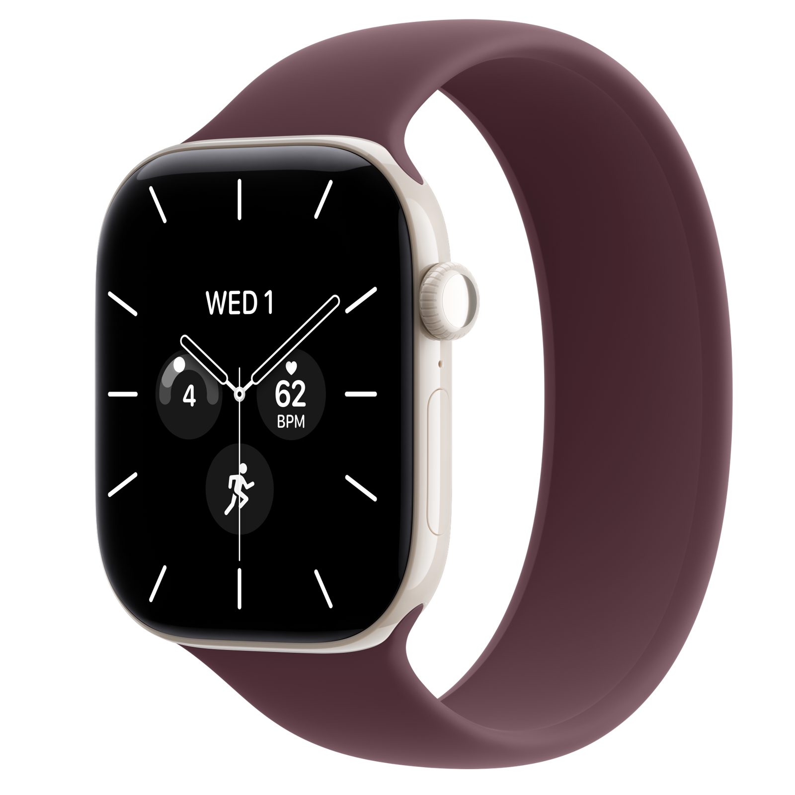 Apple Watch Series 12 (GPS + Cellular) • Keramikboett pärlvit, 46 mm • Sololoop bourgogne