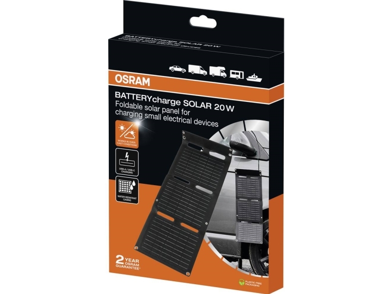 OSRAM BATTERYcharge SOLAR 20W solpanel 20 W monokristallin USB