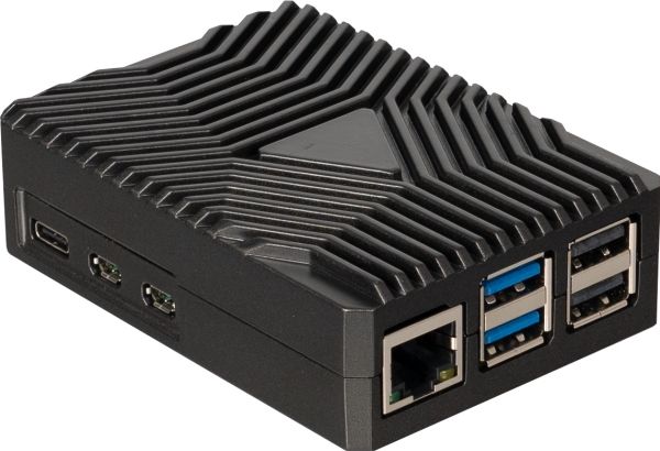 Joy-iT RB-AlucaseP5-09 chassi för Raspberry Pi 5, passiv kylning, svart