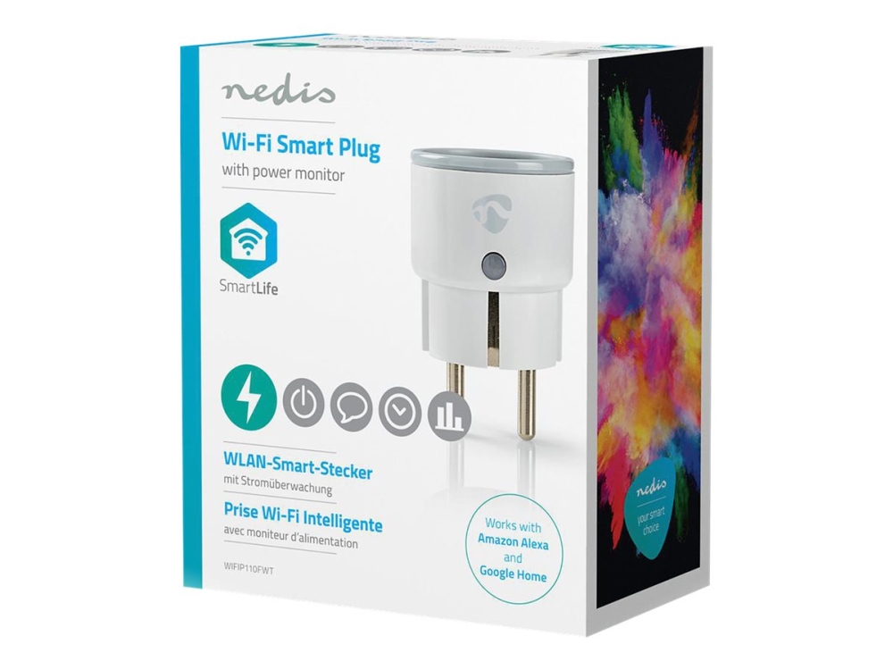 Nedis SmartLife Smart Plug, Wi-Fi, 2500W - Vit