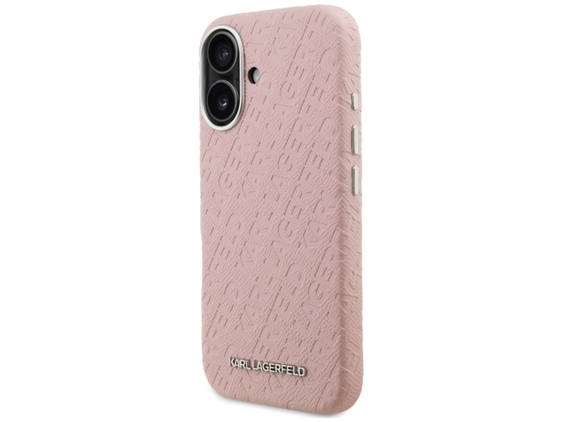 Fodral Karl Lagerfeld FW Stamped Karl MagSafe iPhone 16-fodral – Rosa