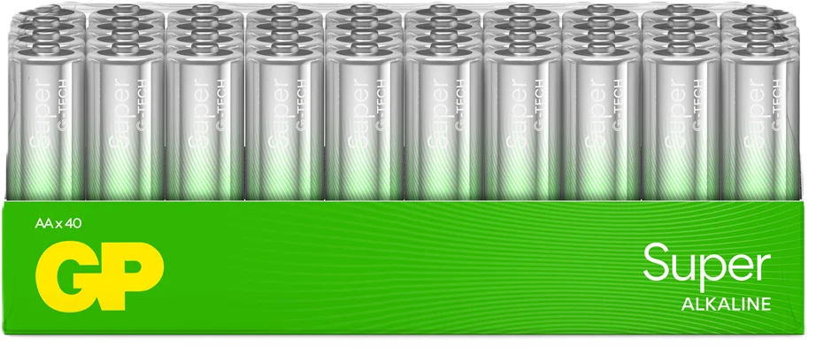 GP Super Alkaliska AA-batterier (LR6) Box 40-P
