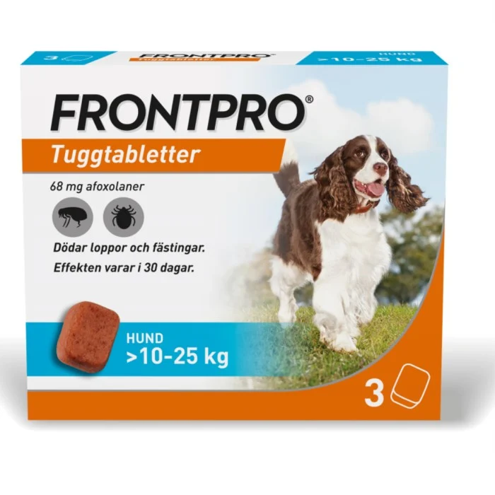 Frontpro 68 mg tuggtabletter för hund 10-25 kg 3 st