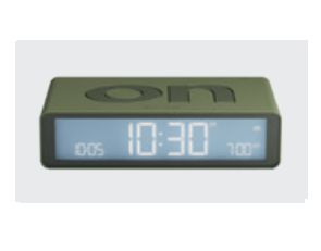 Lexon Flip Classic LR157K9 LCD-väckarklocka, dubbelsidig, khaki