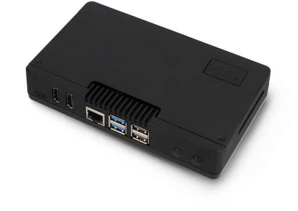 Argon ONE V5 chassi för Raspberry Pi 5 – med fläkt och kylfläns – aluminium – svart