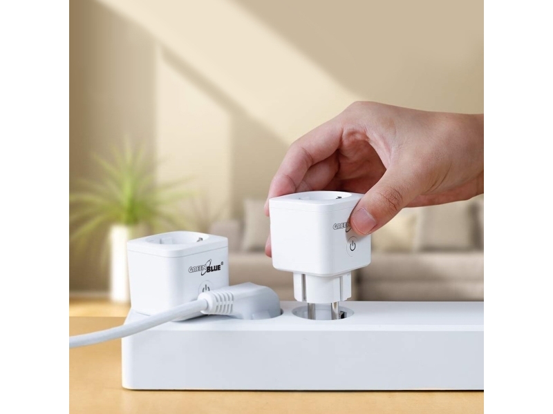 GreenBlue WiFi-uttag fjärrstyrning Android/iOS/Alexa/Google Home timer max 3680W typ F GB720 F