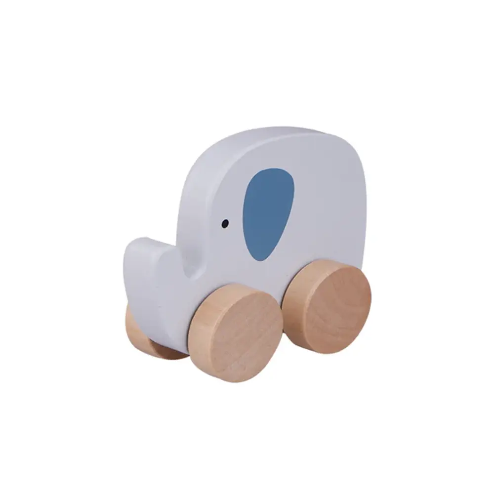 Barbo Toys Wooden Elephant on Wheel