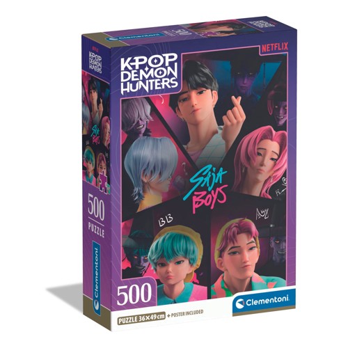 Clementoni Kpop Demon Hunters Saja Boys Puzzle inkl. Poster (500 bitar)