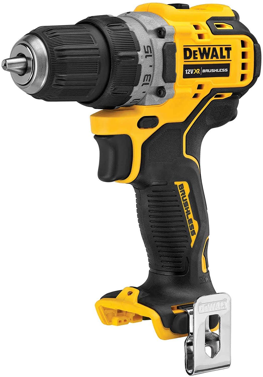 DeWALT DCD701N-XJ, Eldriven skruvdragare, Svart, Gul, 12 V, 230 mm, 165 mm, 75 mm - SOLO