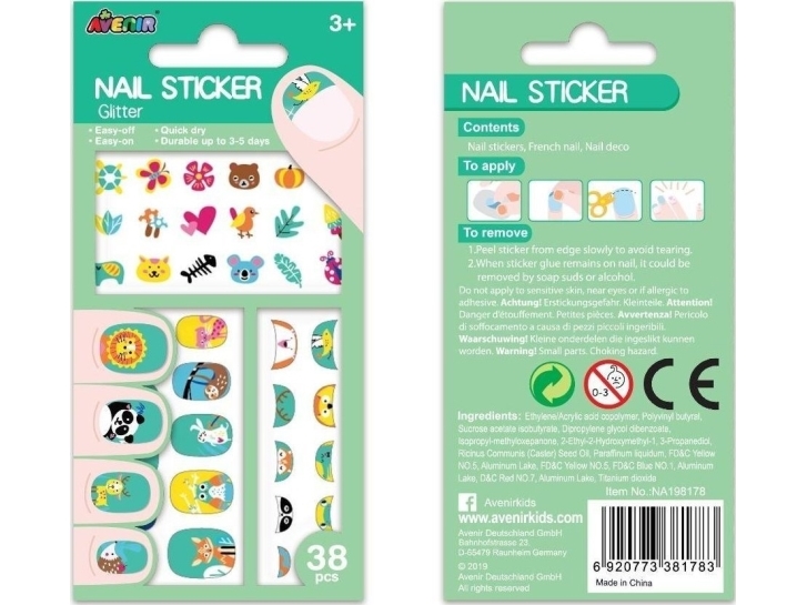 Nagelstickers – djur glitter