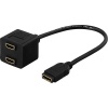 DELTACO Adapter HDMI ho till 2xHDMI ho Svart