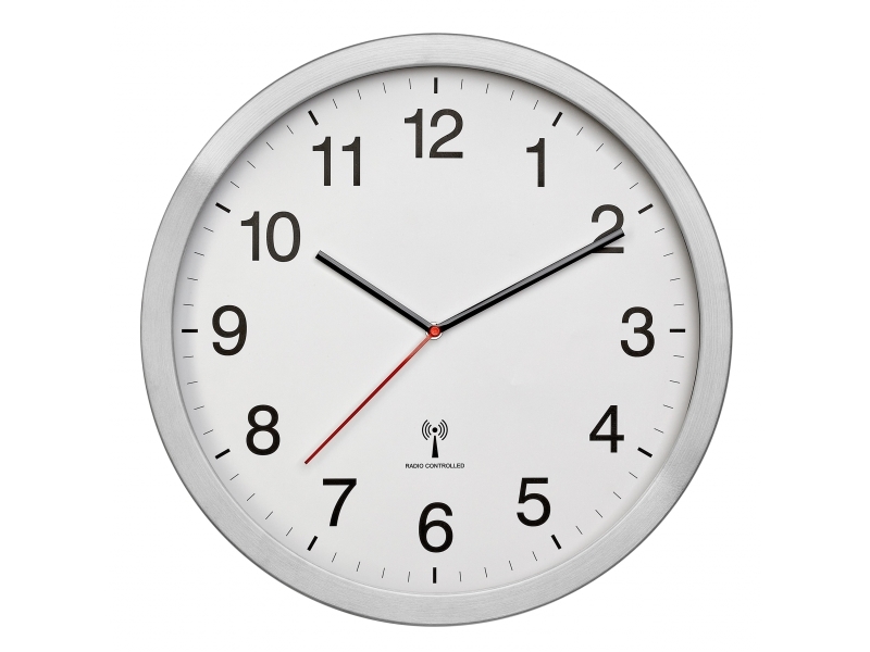 TFA Dostmann 60.3545.02 Radio Väggklocka 400 mm x 50 mm x 400 mm Silver Stor display