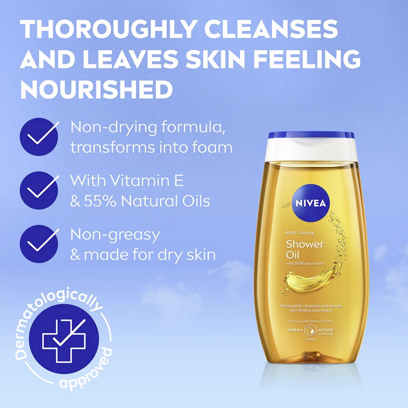 NIVEA Rich Caring Shower Oil 200 ml, bild 2