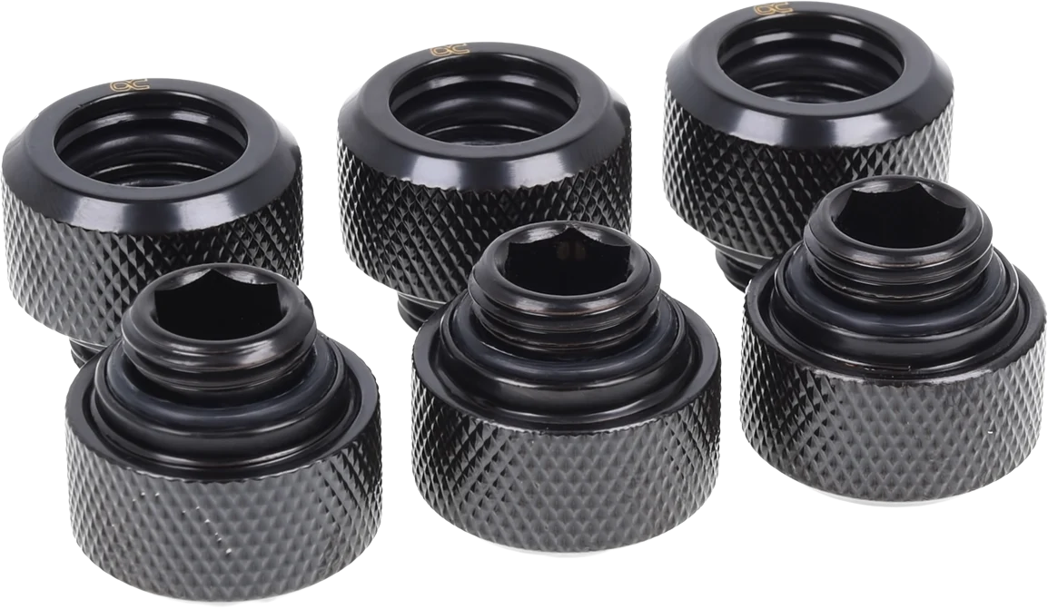 Alphacool Eiszapfen 13mm Hard Tube CF G1/4 6st -Svart