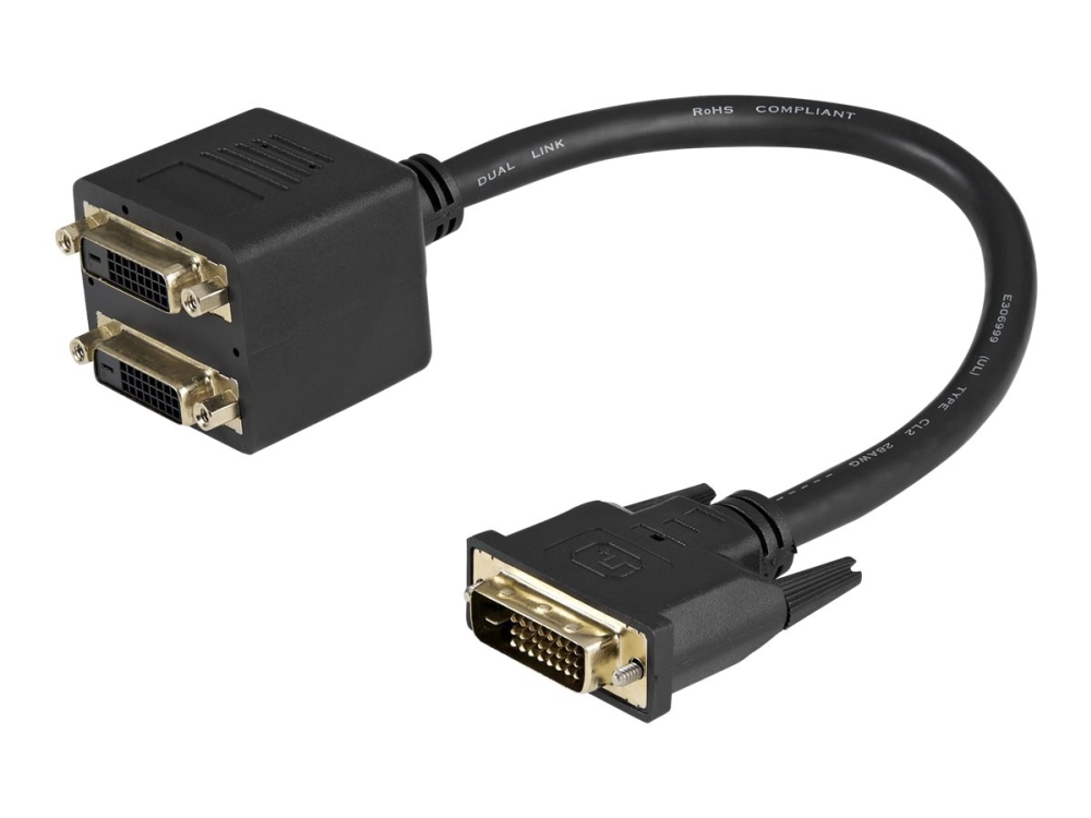StarTech.com DVISPL1DD DVI-D-splitterkabel 2x DVI-D, 1 ft, svart