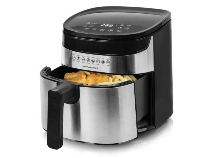 Emerio AF-129084, Varmluftsfritös, 4,5 l, Single, Svart, Rostfritt stål, Röra, Fristående