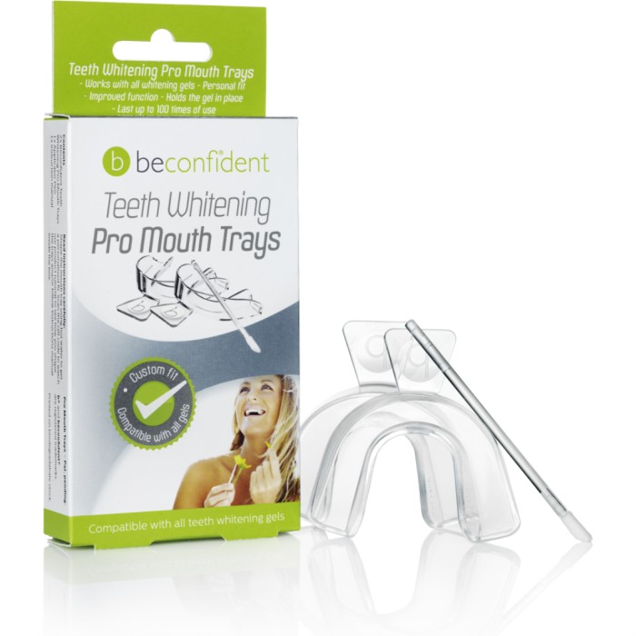 Beconfident Teeth Whitening Pro Mouth Trays 2-pack with pen applicator