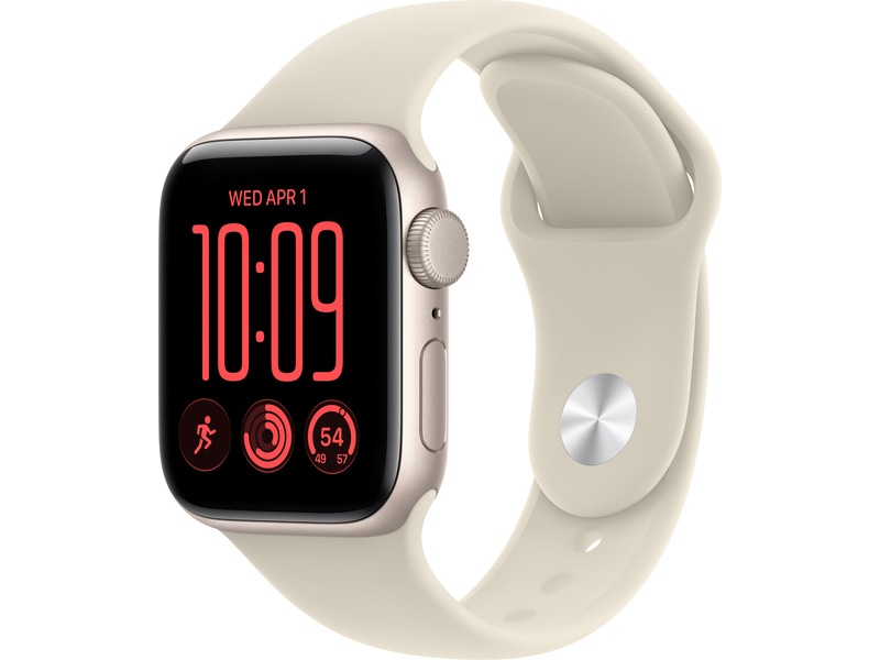 Apple Watch SE 3 GPS 40 mm stjärnglans aluminium, sand Sportband - M/L, bild 3