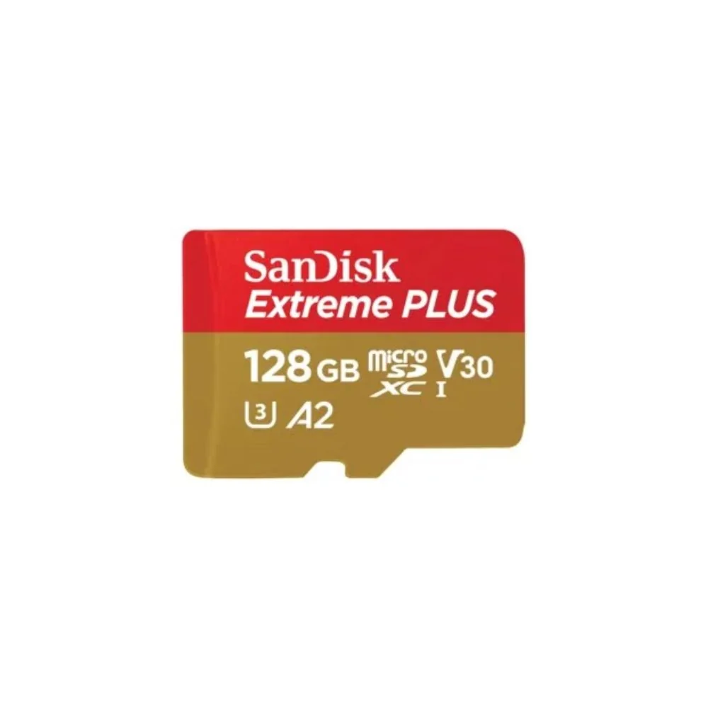 SanDisk MicroSDXC Extreme+ 128 GB minneskort A2 C10 v30