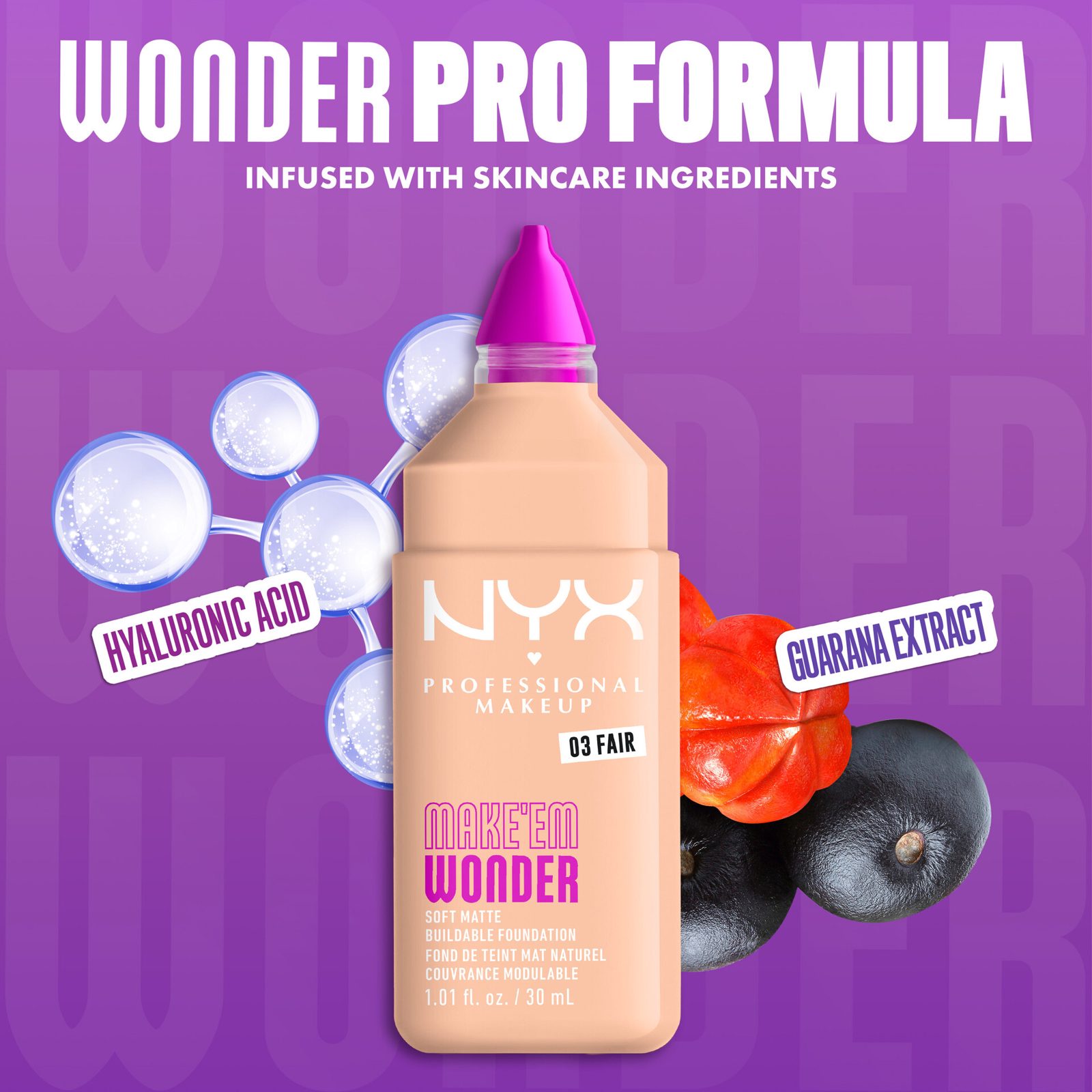 NYX PROFESSIONAL MAKEUP Make Em Wonder Foundation 03 Fair, bild 4