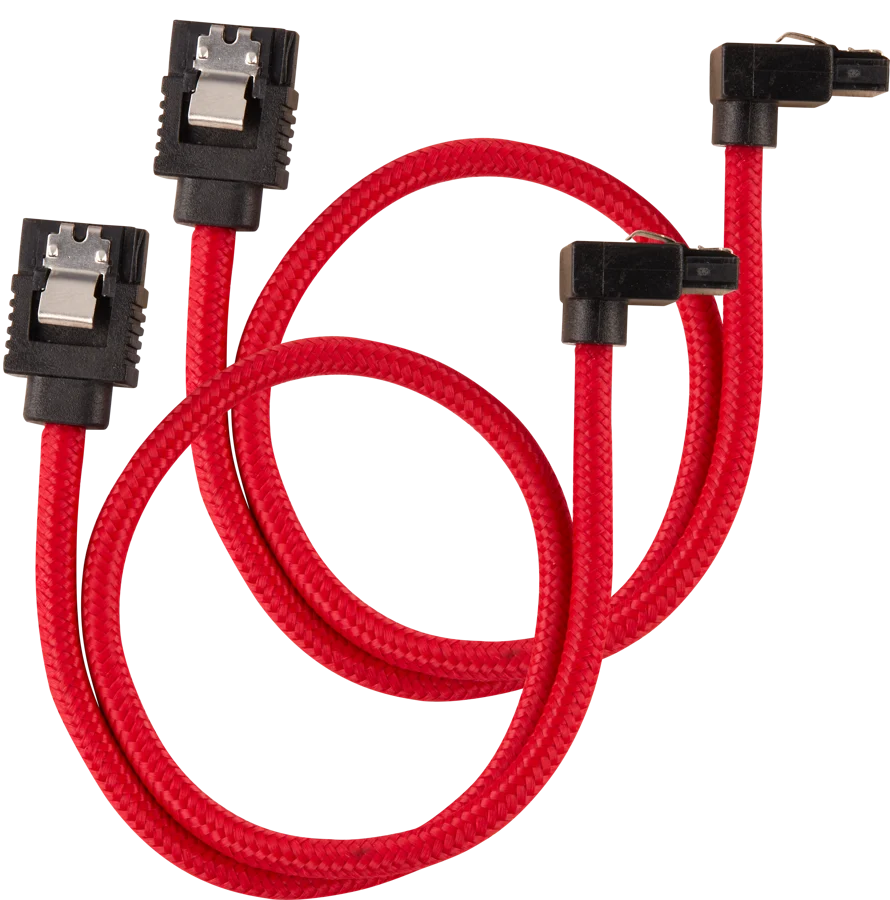 Corsair SATA-kabel Vinklad Röd 30cm 2-pack, bild 4
