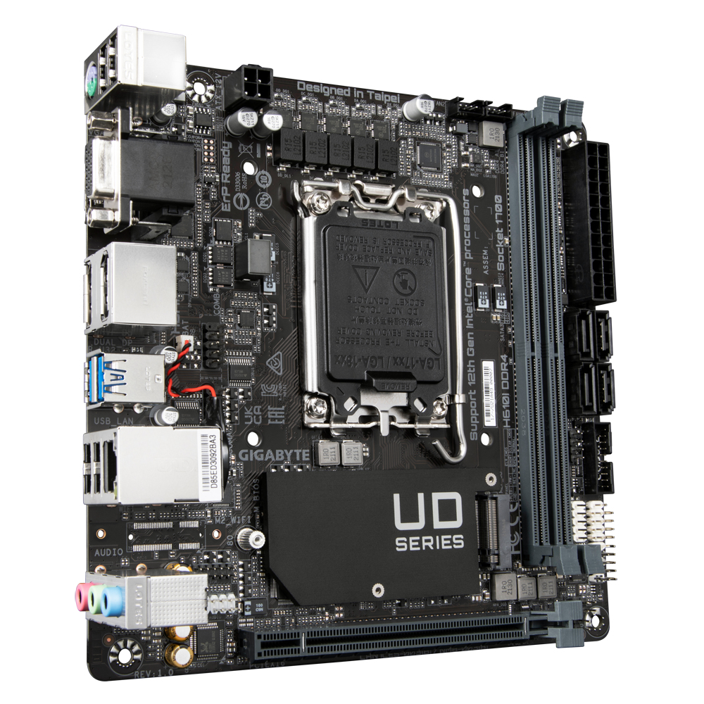 Gigabyte H610I DDR4, Intel LGA1700, PCI Express, Mini-ITX, 2xDDR4, M.2 + SATA3, VGA/HDMI/2xDP, USB 3.2, GigaLAN, bild 5
