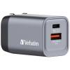 AC-adapter Verbatim GaN Charger 35W, 1xUSB-C / 1xUSB-A, inkl. reseadapter EU/UK/US, bild 2