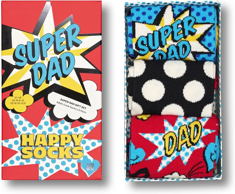 Happy Socks Super Dad Gift Set Sock 3-pack