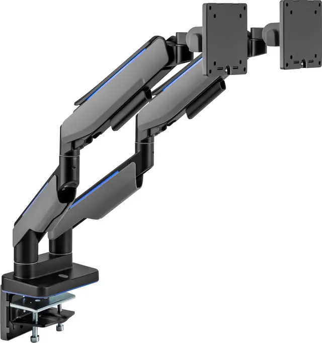 Essentials Heavy-Duty RGB Dual Gamingmonitorarm (svart)