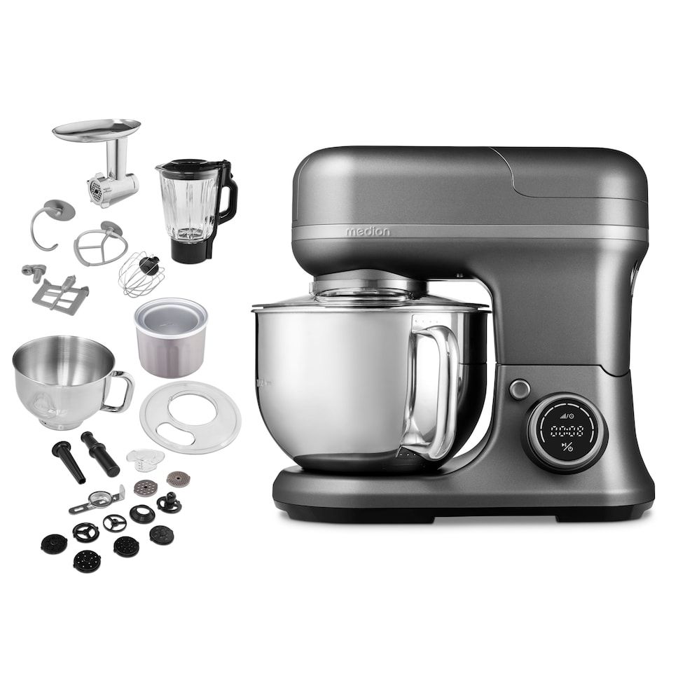 MEDION MD18440, 5 l, Grå, 1,5 l, Rostfritt stål, 1200 W, 442 mm