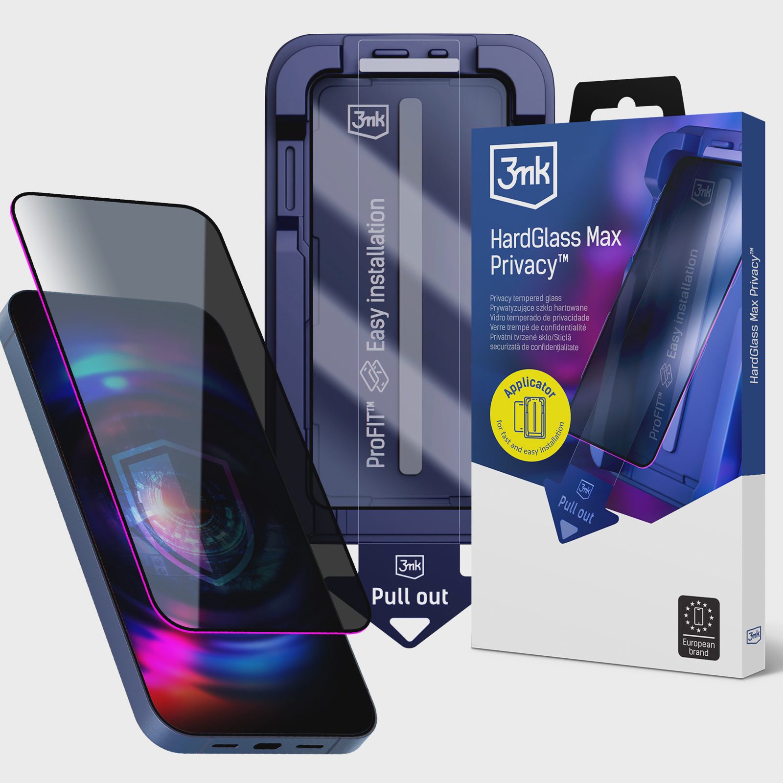 3mk Hardglass Max Privacy – integritetsskyddande glas för iPhone 15–16