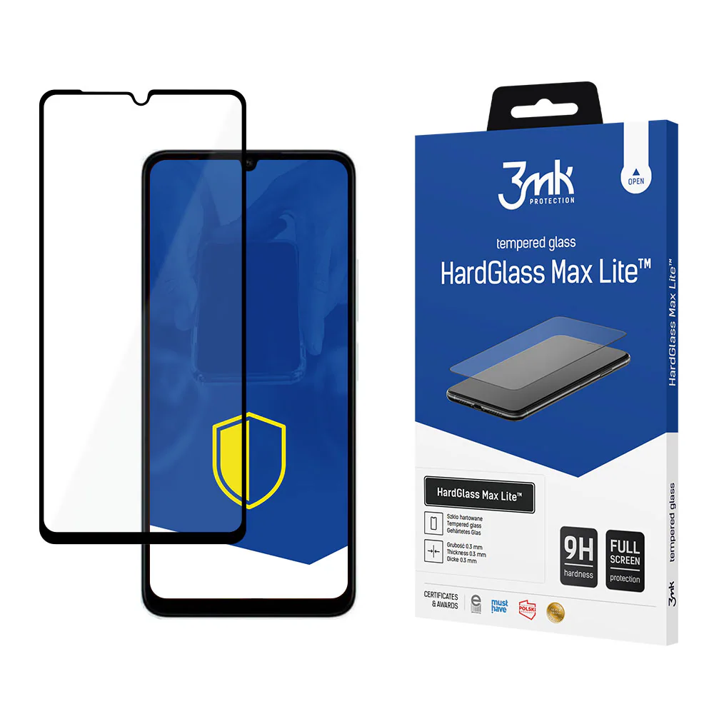 Förstärkt härdat glas med full täckning 3mk HardGlass Max Black för Xiaomi Redmi 13C / Poco C65