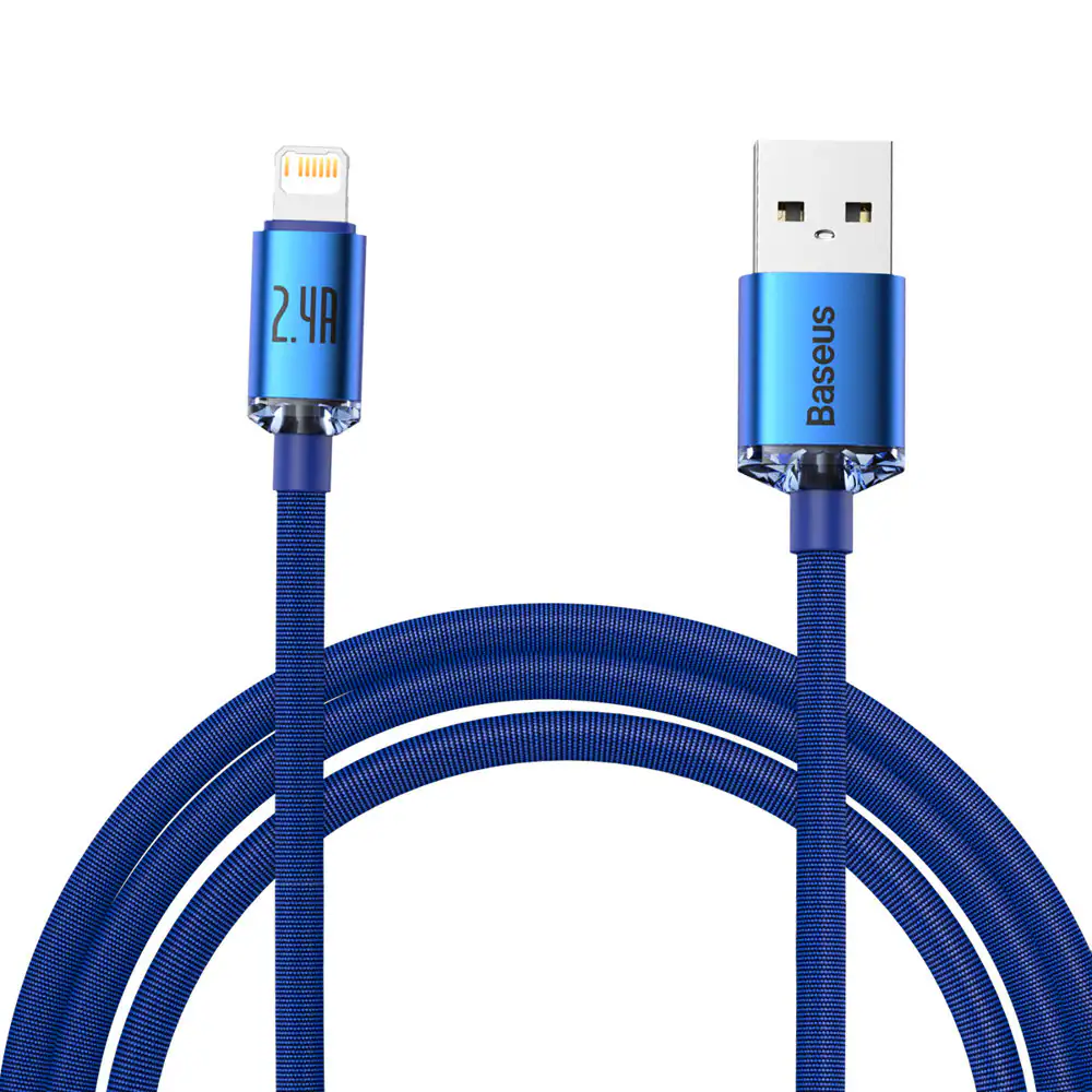 Baseus USB-A till Lightning kabel 2.4A, 2m - Blå