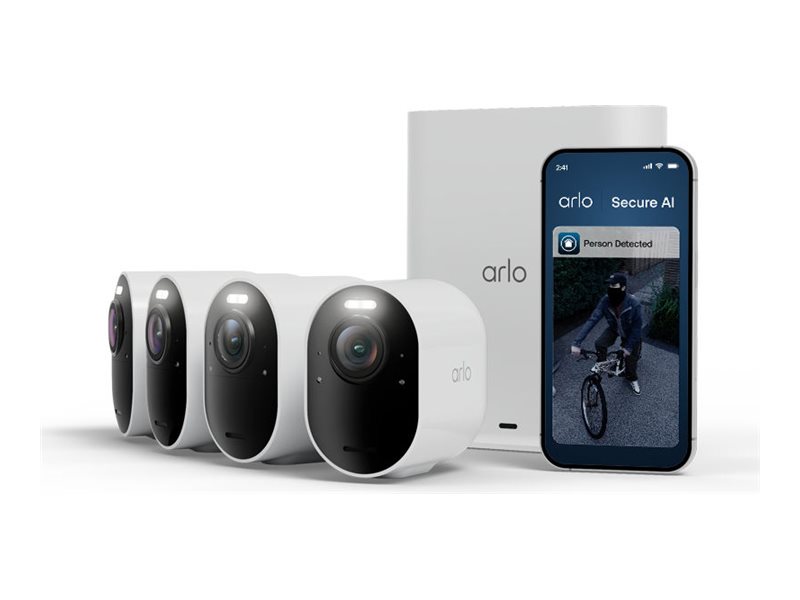 Arlo Ultra 3 4K säkerhetskamera (4-pack, vit)