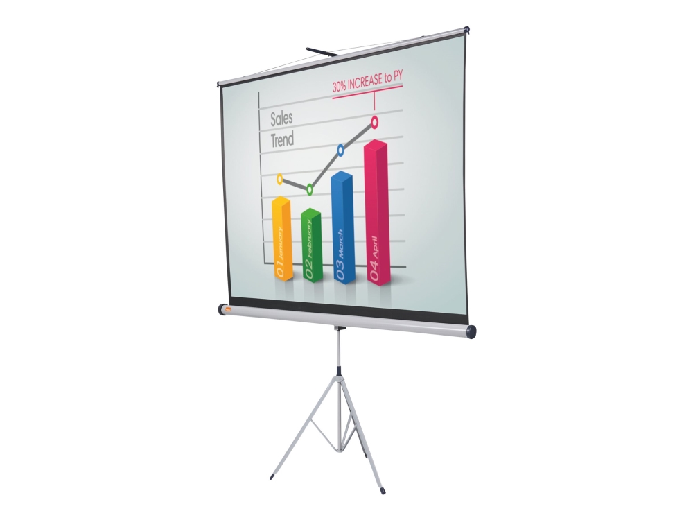 NOBO - Projektorduk med stativ - 95.7 (243 cm) - 4:3 - Matte White
