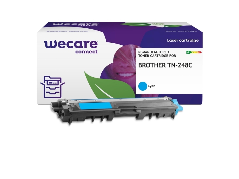 Lasertonerkassett Wecare kompatibel Brother TN248 cyan 1 000 sidor