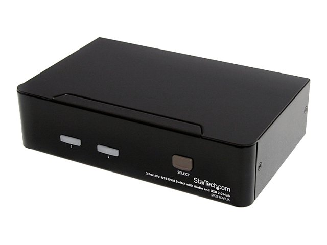 StarTech.com 2 Port DVI USB KVM Switch with Audio and USB 2.0 Hub (SV231DVIUA) - Omkopplare för tangentbord/video/mus/ljud/USB - 2 x KVM/ljud/USB - 1 lokal användare - skrivbordsmodell - för P/N: IM12D1500P, SVA12M2NEUA, SVA12M5NA, USBDVI4N1A10, USBDVI4N1A6