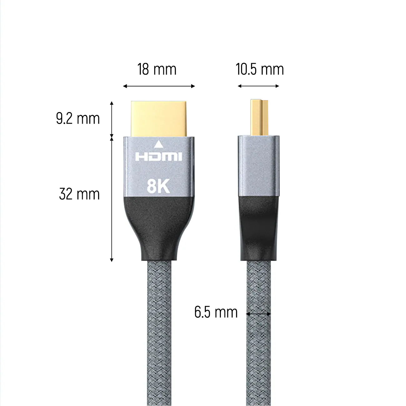 Wozinsky HDMI 2.1-kabel 8K 60 Hz 48 Gbps / 4K 120 Hz / 2K 144 Hz 1 m Silver (WHDMI-10), bild 5
