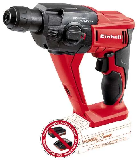 Einhell TE-HD 18 Li - Solo, Svart, Röd, 1,2 cm, 1100 RPM, 1,2 J, 5700 BPM, Batteri - SOLO