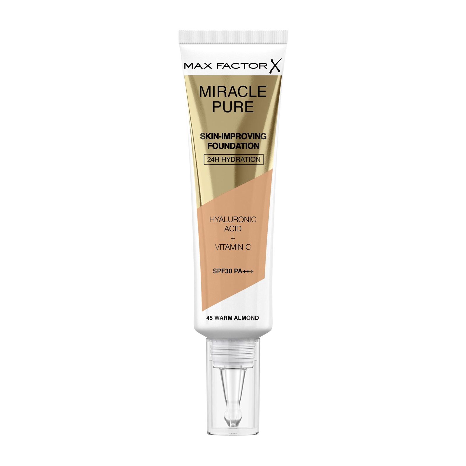 Max Factor Miracle Pure Skin Improving Foundation 45 Warm Almond