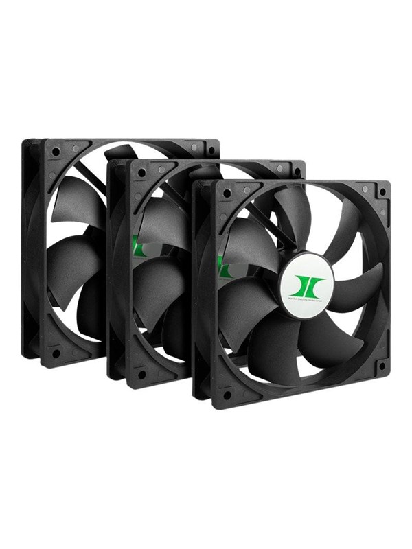 Inter-Tech Lüfter 120*120*25 IPC Fan Set 3xLüfter - Chassi fläkt - 120mm - Svart
