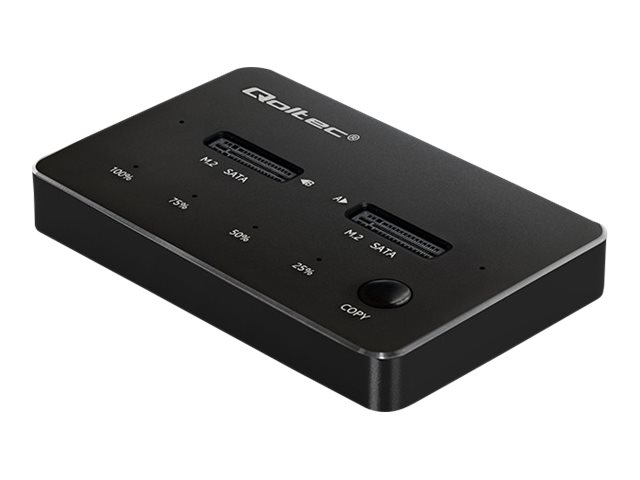 Qoltec - SSD-dockningsstation - NGFF - M.2 - M.2 Card / SATA 6Gb/s - USB 3.1 - svart