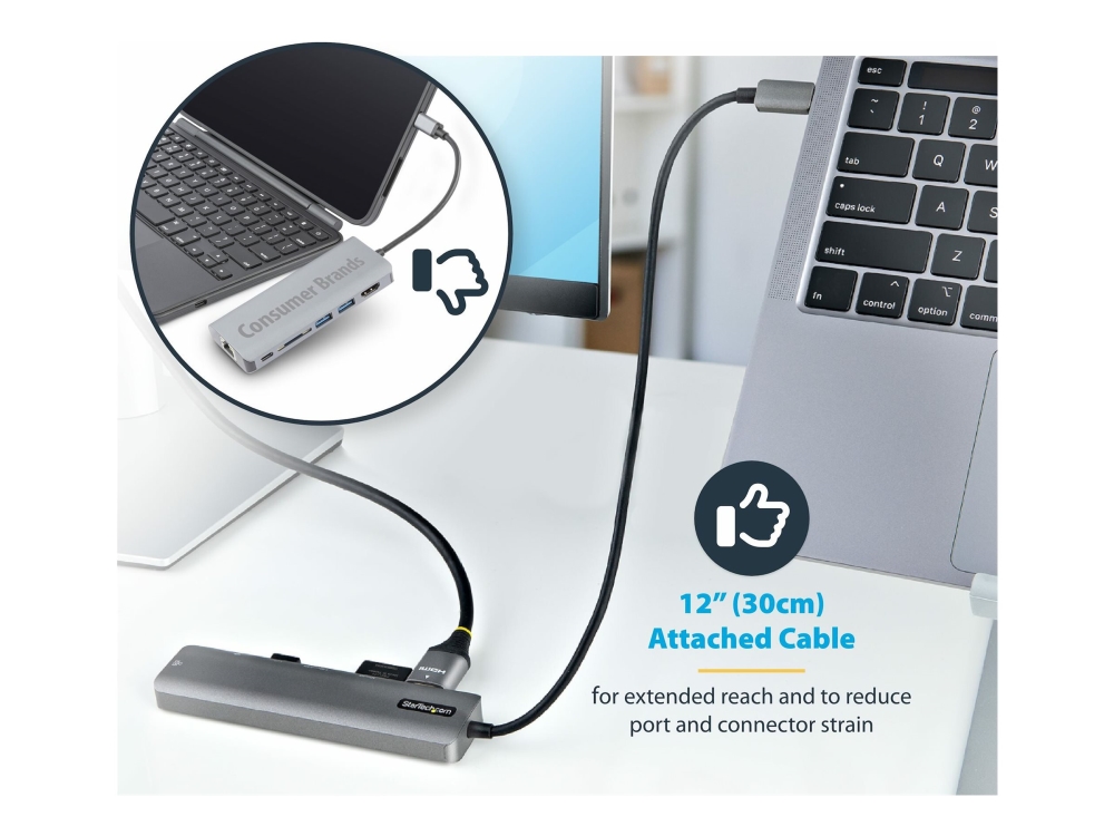 StarTech USB-C Multiport Dockningsstation 4K HDMI, bild 2