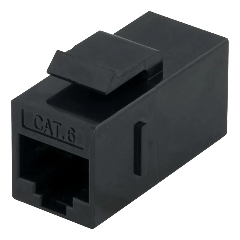 Skarvkontakt Cat6 Deltaco, Keystone coupler, oskärmad, 2xRJ45 - Svart, bild 5