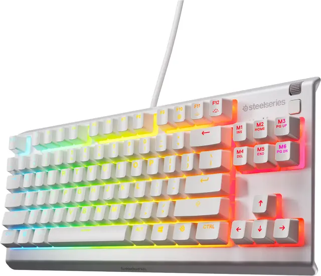 SteelSeries Apex 3 TKL gamingtangentbord, vitt - Whisper-Quiet-switchar