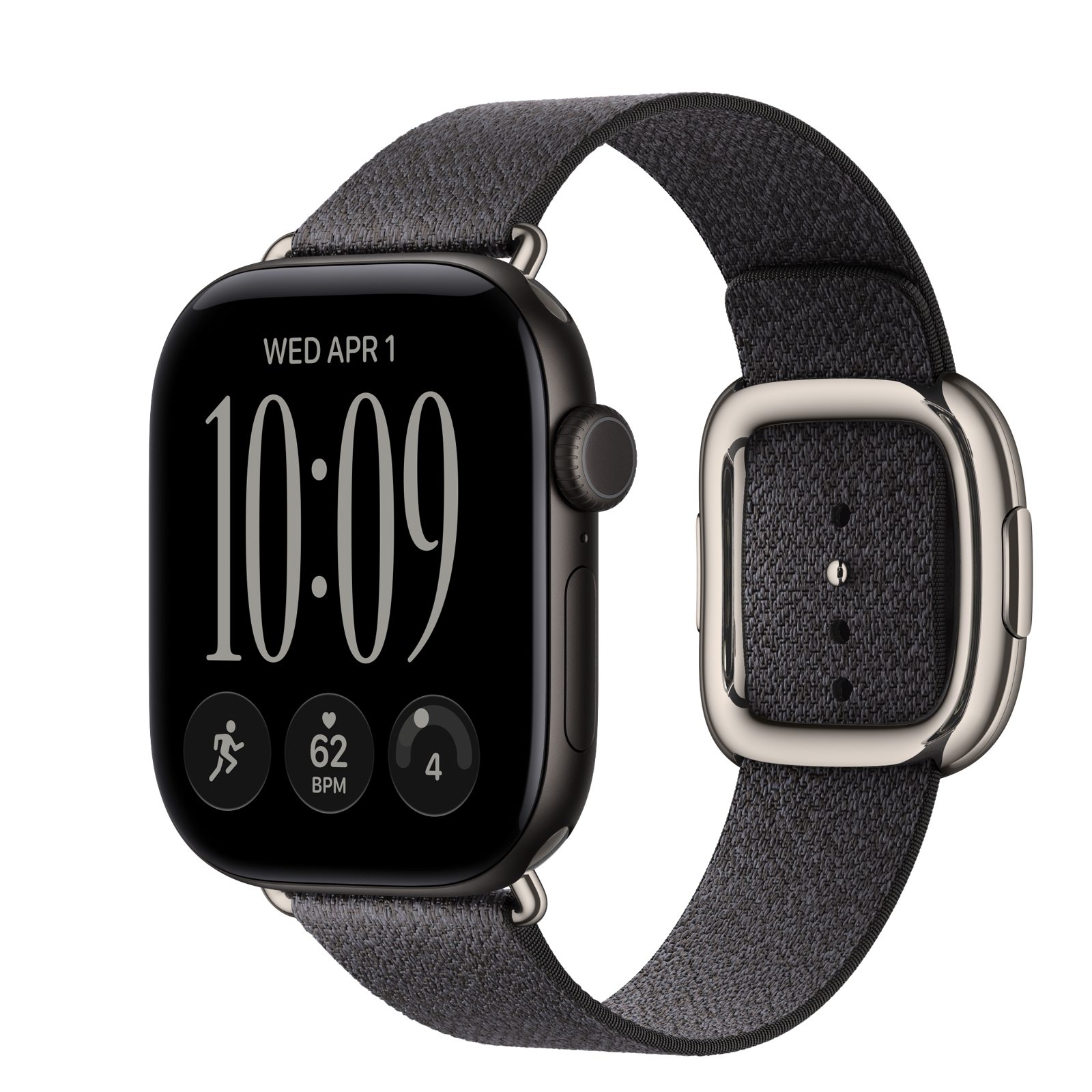 Apple Watch Series 12 (GPS) • Aluminiumboett svart, 42 mm • Modernt spänne marinblå